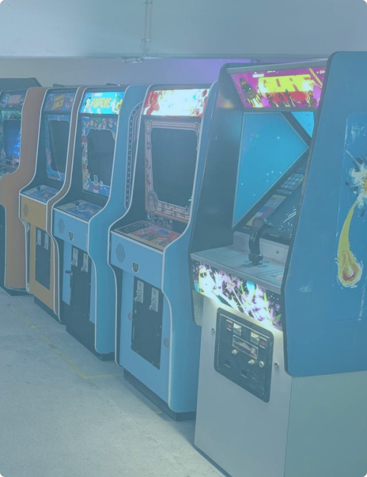 Verdenskort med arkademaskiner